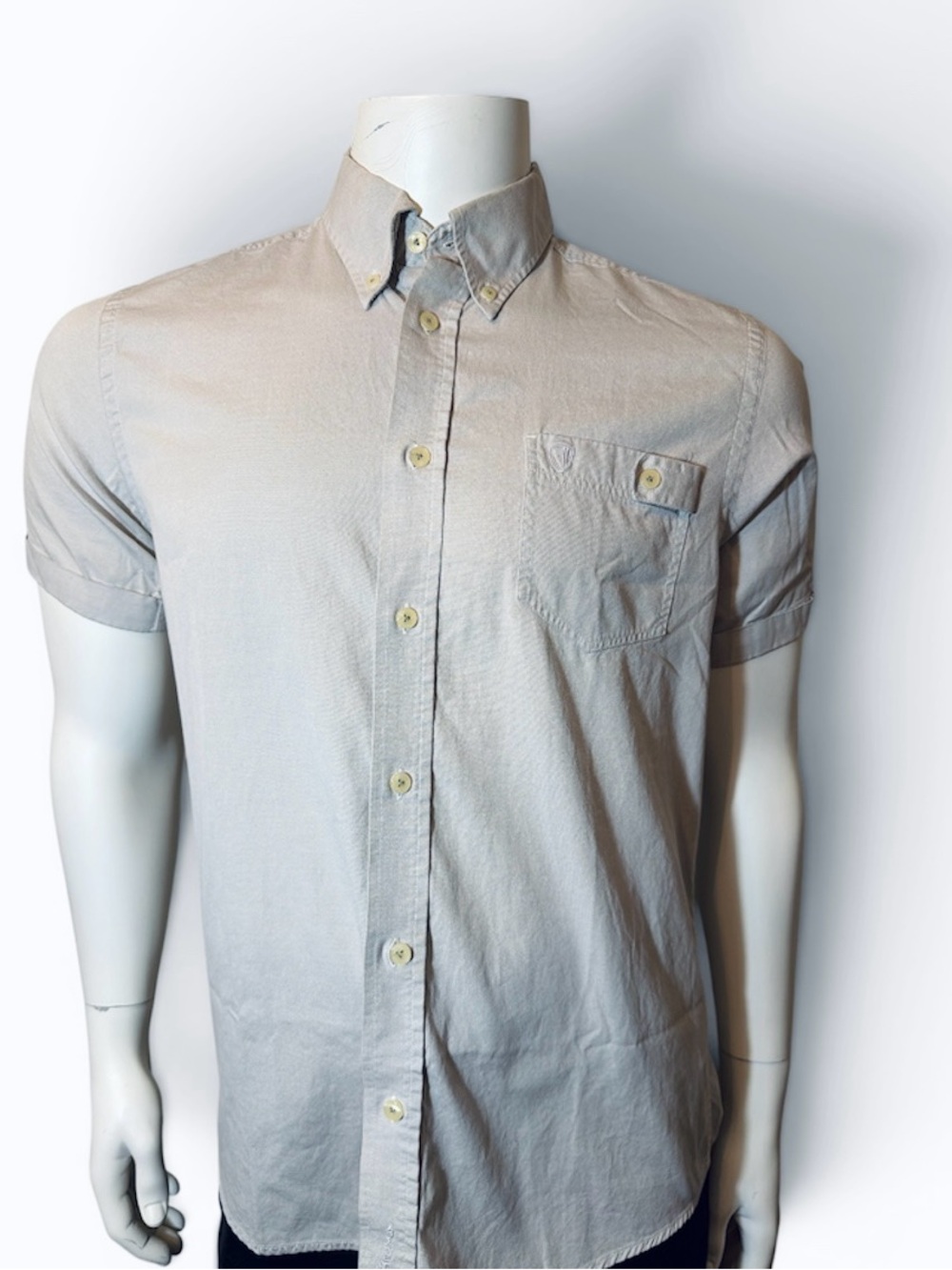 Ben Sherman Light Gray Short-Sleeve Button-Down Shirt